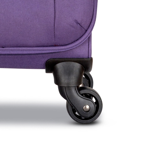 Club Rochelier 3 Piece SET Soft Side Luggage with Contrast Handles, Purple and Lilac