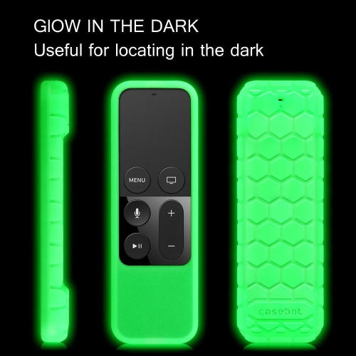 Protective Case for Apple TV 4K / HD Siri Remote - Honey Comb Lightweight Anti Slip Shockproof Silicone Cover for Apple TV 4K 5th/ 4th Gen Siri