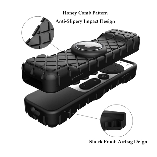Remote Case for Apple Siri Remote,Anti-Lost Protective Anti-Slip Durable Silicon Shockproof Rubber Cover for Apple 4K HD TV Siri Remote (2nd