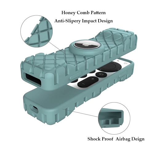 Remote Case for Apple Siri Remote,Anti-Lost Protective Anti-Slip Durable Silicon Shockproof Rubber Cover for Apple 4K HD TV Siri Remote (2nd