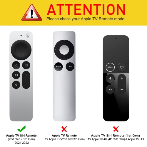 Protective Case for Apple TV Siri Remote 2021 2022 - Honey Comb Lightweight Anti Slip Shockproof Silicone Cover for Apple TV 4K / HD Siri Remote