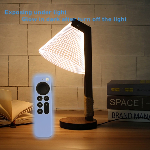 Glow Blue Remote Case Case Replacement for New Apple 4k TV 2021 Series 6 Generation / 6th Gen Remote Control, Siri 2nd Silicone Skin Glow in Dark