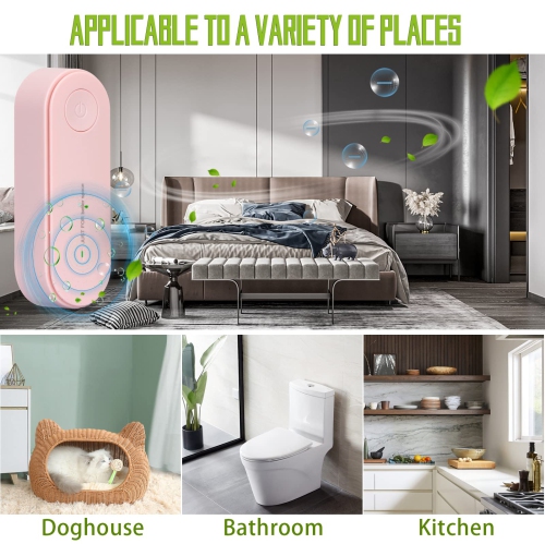 Plug-in Negative Ion Air Purifier, Mini Portable Negative Ion Generator for Home, Bedrooms, Toilets, Living Room, Bathrooms, Closets, Pet Room Pink