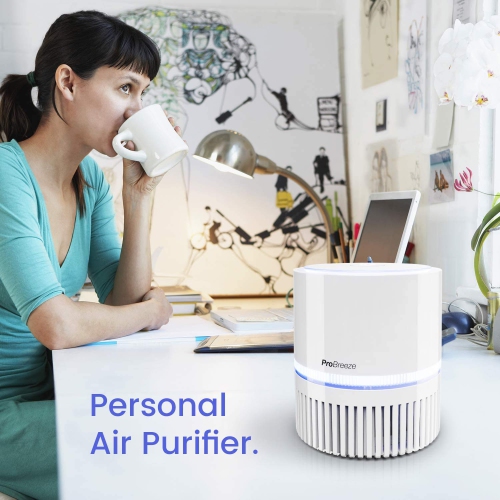 Mini Air Purifier Hepa - Small Air Purifier with True HEPA Filter & Night Light - Desktop Air Purifiers for Bedroom, Room, Home Office