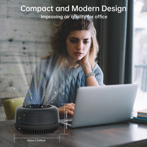 HEPA Air Purifier with True H13 Filter - Quiet Desktop & Car Air Purifiers for Bedroom, Small Room, Pets - Purificateur d'air Maison