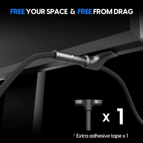 Micro Bungee : Drag-Free Wired Mouse Support - Super Compact Size - Keep Your Set up Clean - Attach it to Your Monitor - Get More Space