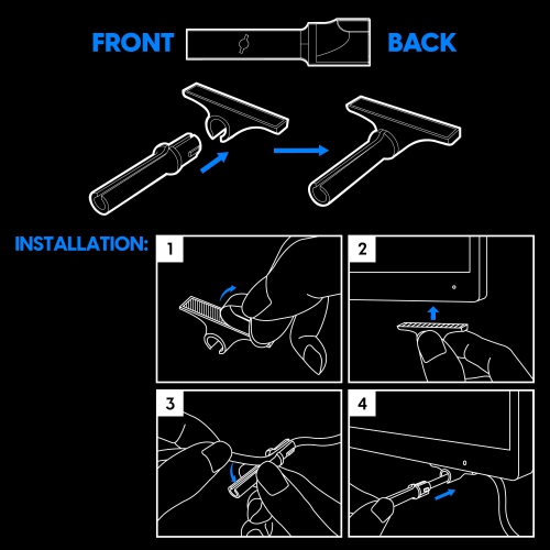 Micro Bungee : Drag-Free Wired Mouse Support - Super Compact Size - Keep Your Set up Clean - Attach it to Your Monitor - Get More Space