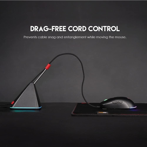 Prisma+ MBR01 Mouse Cable Bungee RGB Mouse Cord Holder and Cable Management Device for Esports, Pink