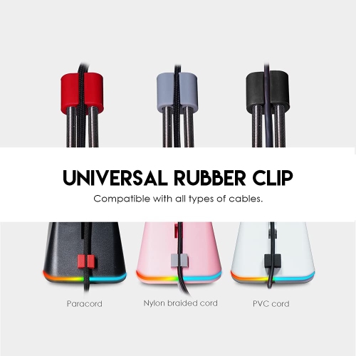 Prisma+ MBR01 Mouse Cable Bungee RGB Mouse Cord Holder and Cable Management Device for Esports, White