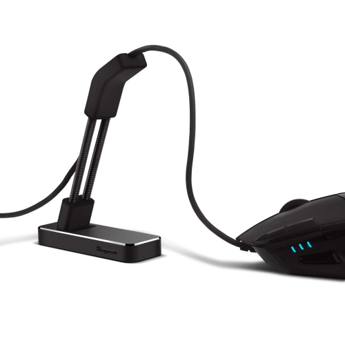 Mouse Bungee, Aluminium Alloy Gaming Mouse Cable Cord Management System, Flexible Mouse Cable Holder Fixer for Esports Gaming - Black