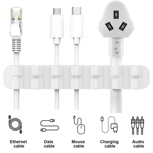 Upgraded Cable Holder Clips, 3-Pack Cable Management Cord Organizer Clips Silicone Self Adhesive for Desktop USB Charging Cable Power Cord Mouse