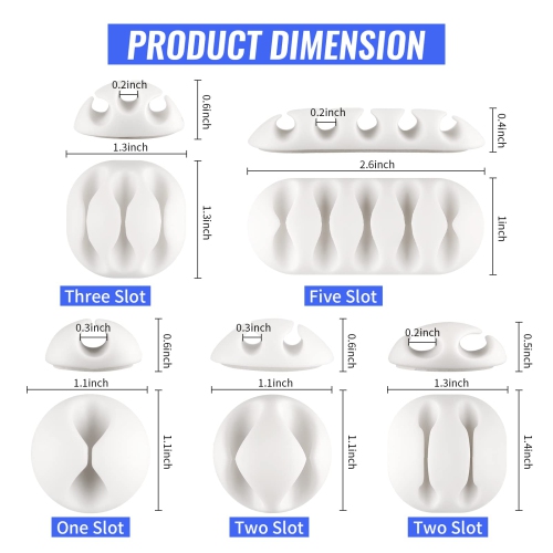 Pinces pour câbles Paquet de 16 rangement de câbles auto-adhésifs pour organisation des câbles USB câbles d'alimentation câbles de souris câbles