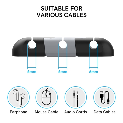 Delidigi – Ensemble de 9 pinces pour câbles Jigsaw Support adhésif robuste pour câbles de gestion de câbles en silicone pour bureau Câble USB Cordon