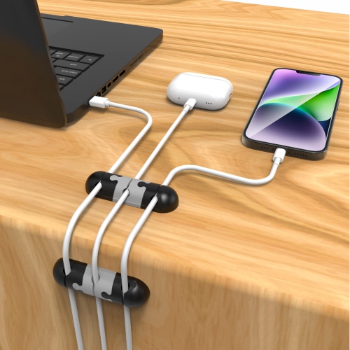 Delidigi – Ensemble de 9 pinces pour câbles Jigsaw Support adhésif robuste pour câbles de gestion de câbles en silicone pour bureau Câble USB Cordon