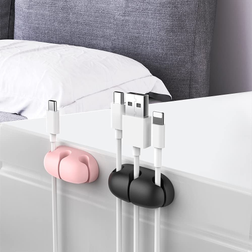 8 Pack Cord Organizer Holder Desk Cable Clips Strong Adhesive Wire Holder for Organizing USB Cord Wire Home Office and Car