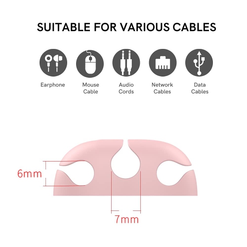 8 Pack Cord Organizer Holder Desk Cable Clips Strong Adhesive Wire Holder for Organizing USB Cord Wire Home Office and Car