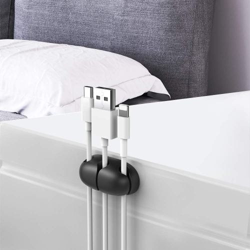 Ensemble de 6 cordons organisateur pinces pour câbles Support de câble adhésif robuste pour organiser le câble USB fil métallique pour le bureau à