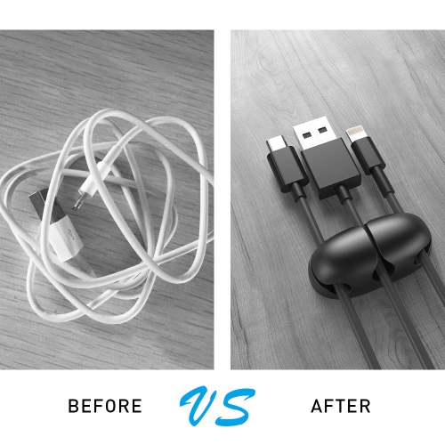 Ensemble de 6 cordons organisateur pinces pour câbles Support de câble adhésif robuste pour organiser le câble USB fil métallique pour le bureau à