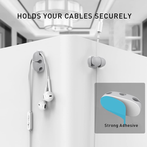 Ensemble de 6 câbles organisateur de bureau pinces pour porte-câbles adhésif robuste pour organiser le câble USB câbles de bureau à domicile et de