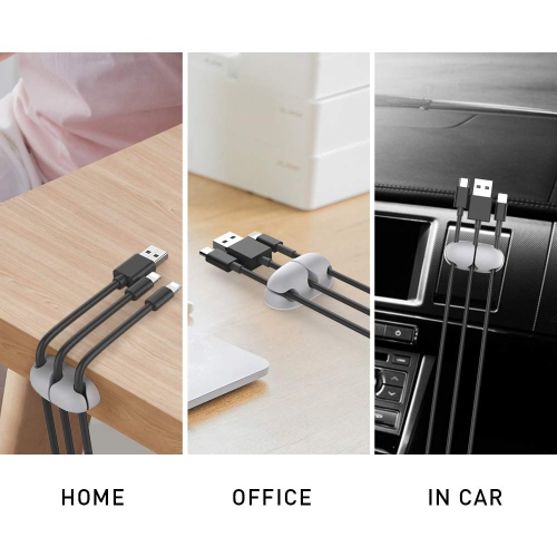Ensemble de 6 câbles organisateur de bureau pinces pour porte-câbles adhésif robuste pour organiser le câble USB câbles de bureau à domicile et de