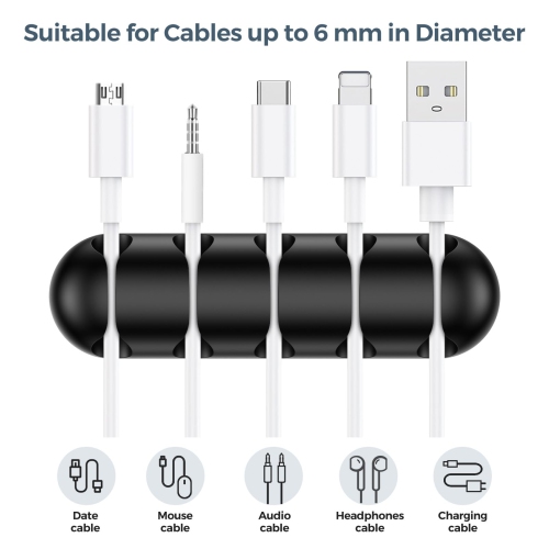 Cable Holder Clips, 5 Pack Cord Organizer for Desk, Silicone Adjustable Cord Clip, Adhesive Wire Management for Charging Cable USB Mouse Wire PC Car