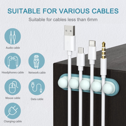 (3Pack) Cable Clips, Cable Holder, Cord Organizer, Adhesive Cable Clips, Wire Organizer, Cable Organizer Holder, for USB Charging Cable/Power