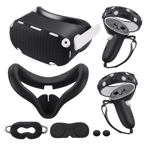 Virtual Reality Headset, Included Silicone face Cover, VR Shell Cover, Touch Controller Grip Covers, Lens Cover and Eye Covers