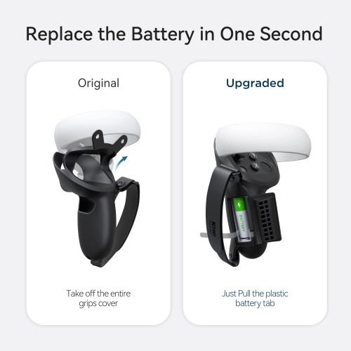 Upgraded Controller Grips Cover Accessories Compatible with Quest 2, with Battery Opening Protector with Knuckle Straps [Video Game]