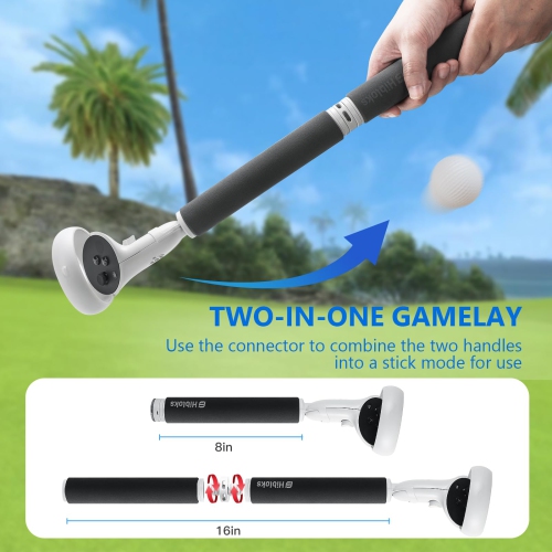 Poignées d'extension de manette pour accessoires Meta/Oculus Quest 2, poignées d'extension longue, expérience de jeu améliorée de Beat Saber Games,