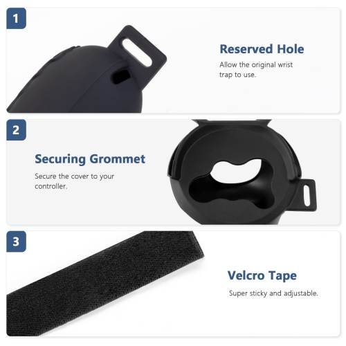 Touch Controller Grip Cover for Oculus Quest 2, Anti-Throw Protective Handle Sleeve Oculus Quest 2 Accessories with Adjustable Wrist Knuckle Strap