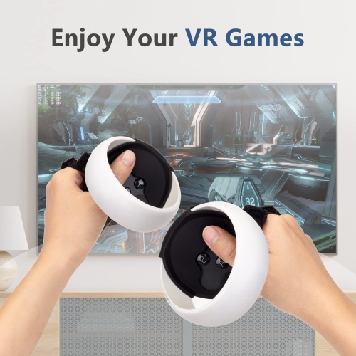 Touch Controller Grip Cover for Oculus Quest 2, Anti-Throw Protective Handle Sleeve Oculus Quest 2 Accessories with Adjustable Wrist Knuckle Strap