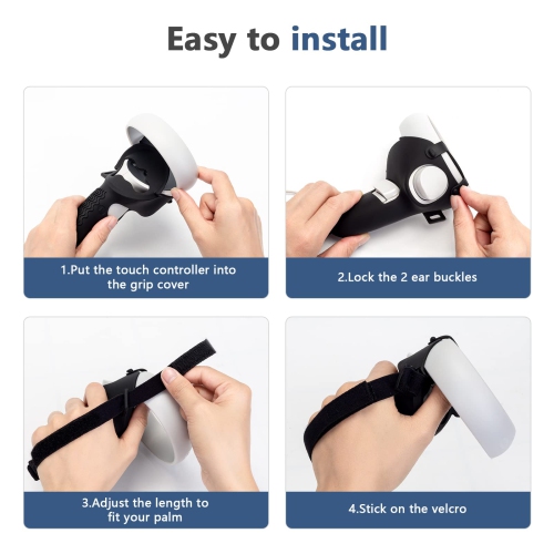 Touch Controller Grip Cover for Oculus Quest 2, Anti-Throw Protective Handle Sleeve Oculus Quest 2 Accessories with Adjustable Wrist Knuckle Strap