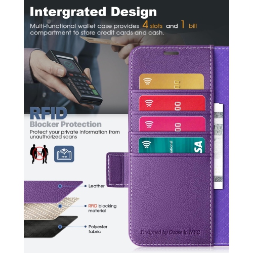 Samsung Galaxy Z Fold 5 5G Wallet Case with S Pen Holder, PU Leather Flip Folio Case with Card Slots RFID Blocking Kickstand Phone Case 7.6 Inch -