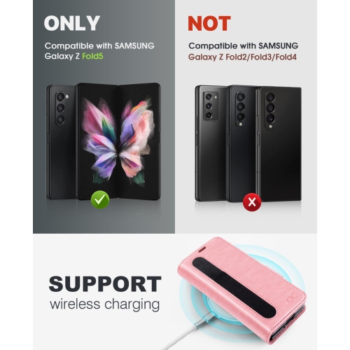 Samsung Galaxy Z Fold 5 5G Wallet Case with S Pen Holder, PU Leather Flip Folio Case with Card Slots RFID Blocking Kickstand Phone Case 7.6 Inch for