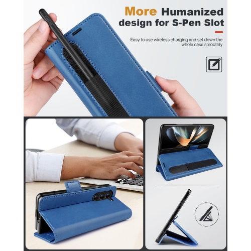 Samsung Galaxy Z Fold 5 5G Wallet Case with S Pen Holder, PU Leather Flip Folio Case with Card Slots RFID Blocking Kickstand Phone Case 7.6 Inch for