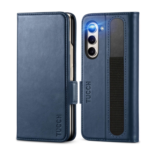 Wallet Case for Galaxy Z Fold 5, PU Leather Case with S Pen Holder [Kickstand][Card Holders] Hard PC Shell, Viewing Stand Flip Cover Compatible with