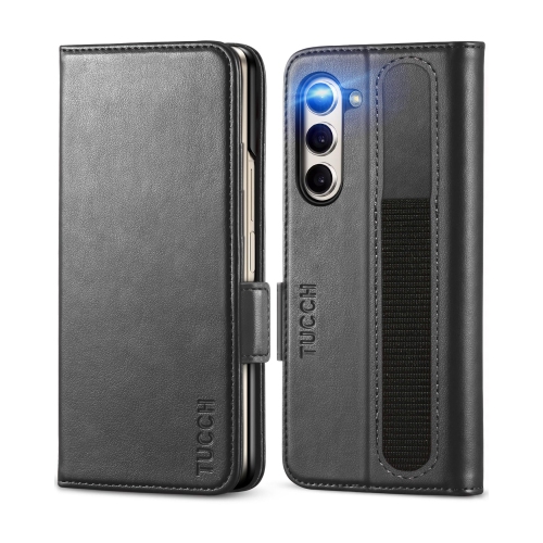 Case Wallet for Galaxy Z Fold 5 5G, PU Leather Cover with S Pen Holder Kickstand [RFID Blocking][Card Holder] PC Shell Protective Flip Folio Compatib