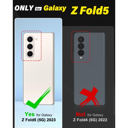 Étui portefeuille pour Galaxy Z Fold 5, étui-portefeuille antichoc avec support de S Pen [blocage RFID] [porte-cartes], étui folio en cuir pu pour PC