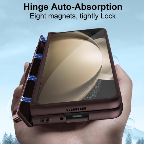 Samsung Galaxy Z Fold 5 Case with Magnetic Hinge Protection S Pen Holder Built-in Screen Protector Adjustable Stand, Camera Protection & Luxury