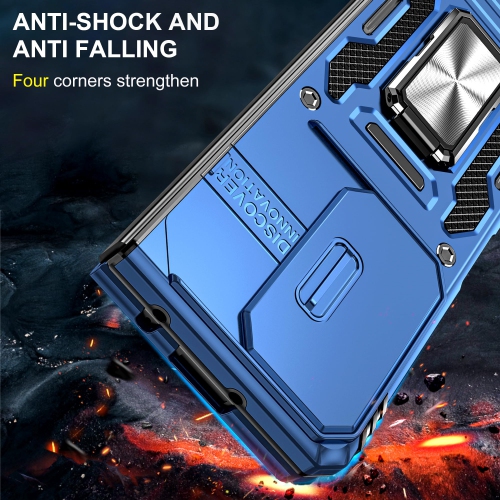 Z Fold 5 Case Shockproof Fold Z 5 Phone Case with 360°Rotate Magnetic Ring Stand for Samsung Galaxy Z Fold 5 5G 2023 - Blue