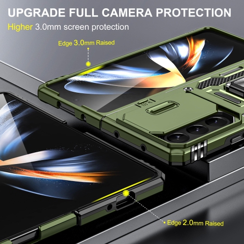 Z Fold 5 Case Shockproof Fold Z 5 Phone Case with 360°Rotate Magnetic Ring Stand for Samsung Galaxy Z Fold 5 5G 2023 - Green