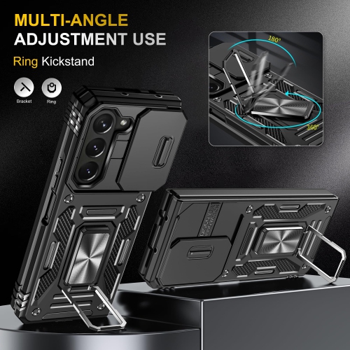 Z Fold 5 Case Shockproof Fold Z 5 Phone Case with 360°Rotate Magnetic Ring Stand for Samsung Galaxy Z Fold 5 5G 2023 - Black