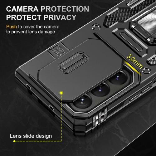 Z Fold 5 Case Shockproof Fold Z 5 Phone Case with 360°Rotate Magnetic Ring Stand for Samsung Galaxy Z Fold 5 5G 2023 - Black