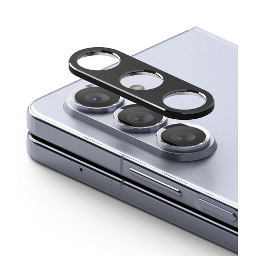 Image 1 of 6.. Camera Styling Compatible with Samsung Galaxy Z Fold 5 5G, Aluminum Frame Camera Protector - Black