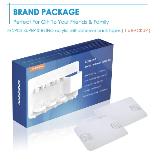 Adhesive Electric Toothbrush Holder Wall Mounted Razor Hanger Bathroom Organizer Box ABS