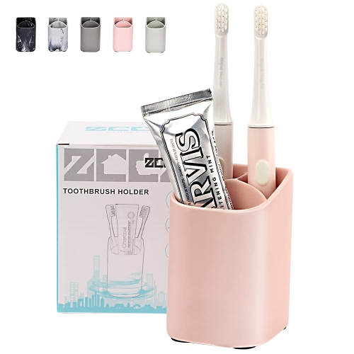 Cute Pink Toothbrush Holders for Bathrooms - Toothbrush and Toothpaste Holder - Ideal Toothbrush Organizer for Adults and Kids, Tooth Brushing Holder