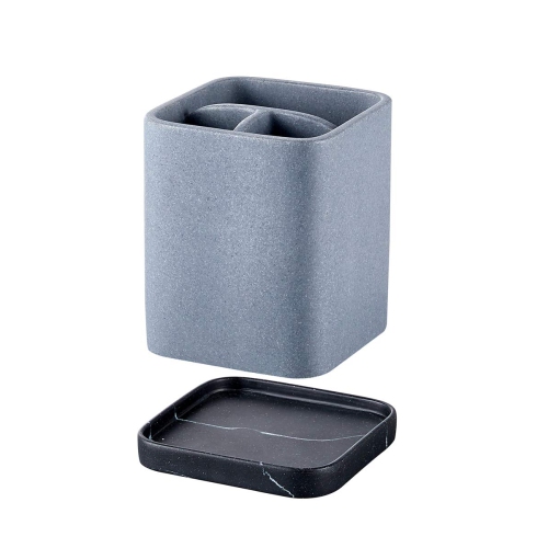 Toothbrush Holder, Durable Countertop Resin Electric Toothbrush Toothpaste Makeup Brush Razor Holder Stand Bathroom Organizer with Detachable Tray