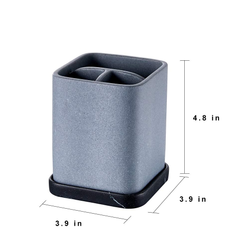 Toothbrush Holder, Durable Countertop Resin Electric Toothbrush Toothpaste Makeup Brush Razor Holder Stand Bathroom Organizer with Detachable Tray