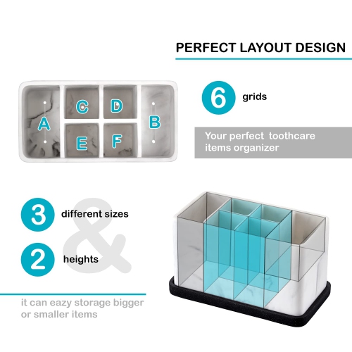 Toothbrush Holder, Bathroom Storage Organizer Caddy for Electric Toothbrush, Toothpaste and Makeup Brush, Bathroom Organizers countertop, Porte