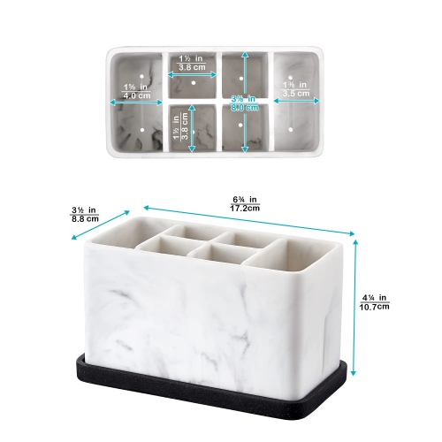 Toothbrush Holder, Bathroom Storage Organizer Caddy for Electric Toothbrush, Toothpaste and Makeup Brush, Bathroom Organizers countertop, Porte